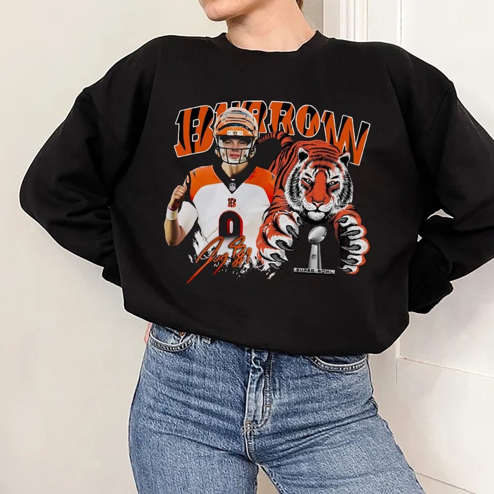 Joe Burrow 9 Vintage 90s Sweatshirt Joe Burrow Bengals Shirt Joe Brr Shirt